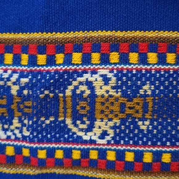 Andean Peruvian Rainbow Ceremonial Altar Tablecloth Throw - Picture 3 of 5